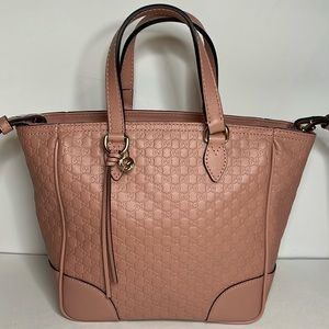 Gucci Bree Tote Pink Micro Guccissima leather